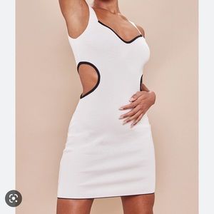 NWT Pretty Little Thing white cut out knit dress